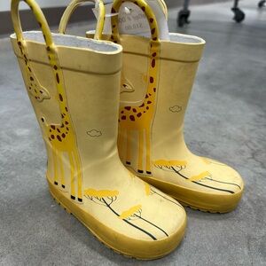 Source Unknown Yellow Giraffe Kids Rain Boots